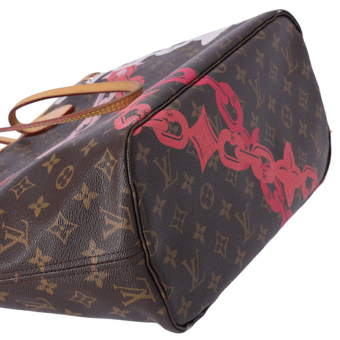 Louis Vuitton Neverfull MM Tote Monogram Bay Rose Ballerine Poppy